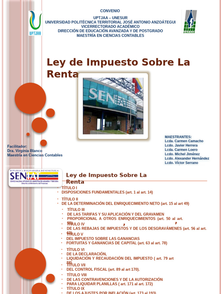 Ley de Impuesto Sobre la Renta: Guía Completa | PDF | Impuestos ...