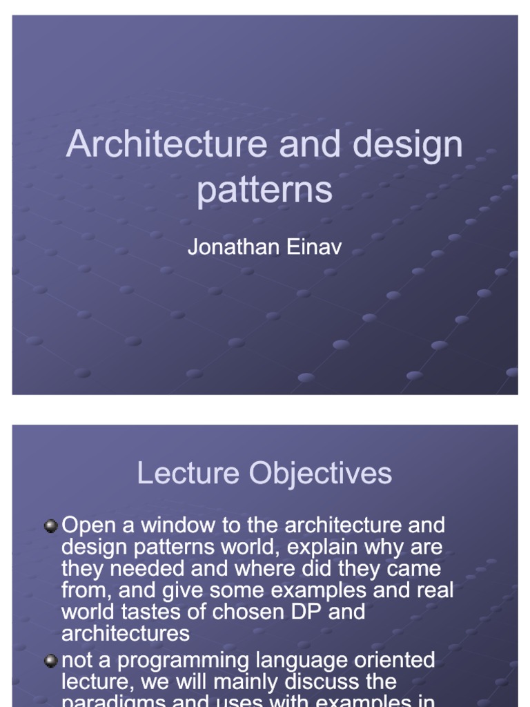 Architecture and Design Patterns | PDF | Service Oriented Architecture ...