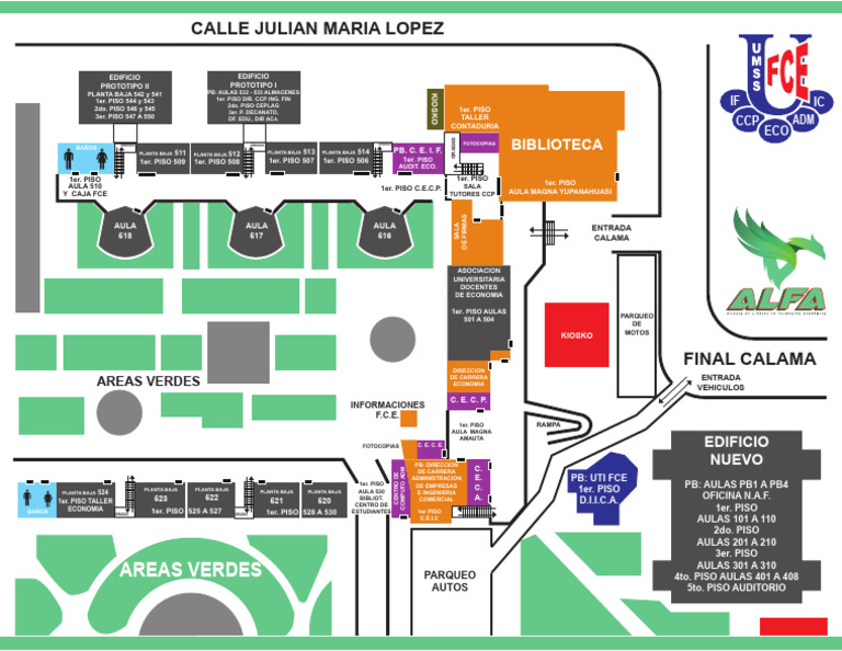 Mapa de Aulas y Edificios FCE | PDF