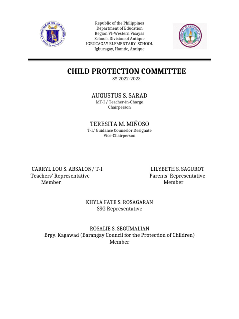 Child Protection Committee 2022 2023 | PDF