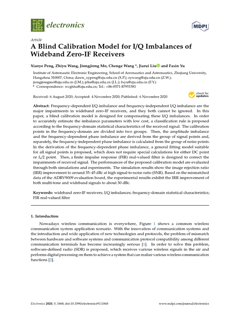 Blind Calibration for I/Q Imbalances | PDF | Software Defined Radio ...