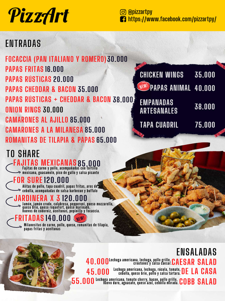 Menu PIZZART - Oct2022-V2 - Compressed | PDF | pesto | Queso