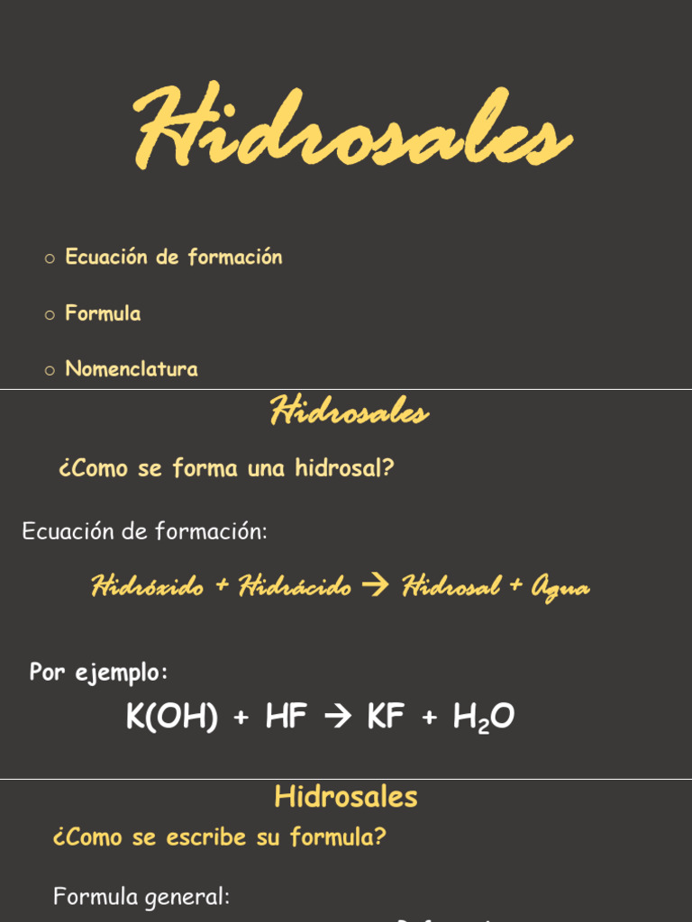 Hidrosales y Oxosales | PDF | Sal (química) | Hidróxido