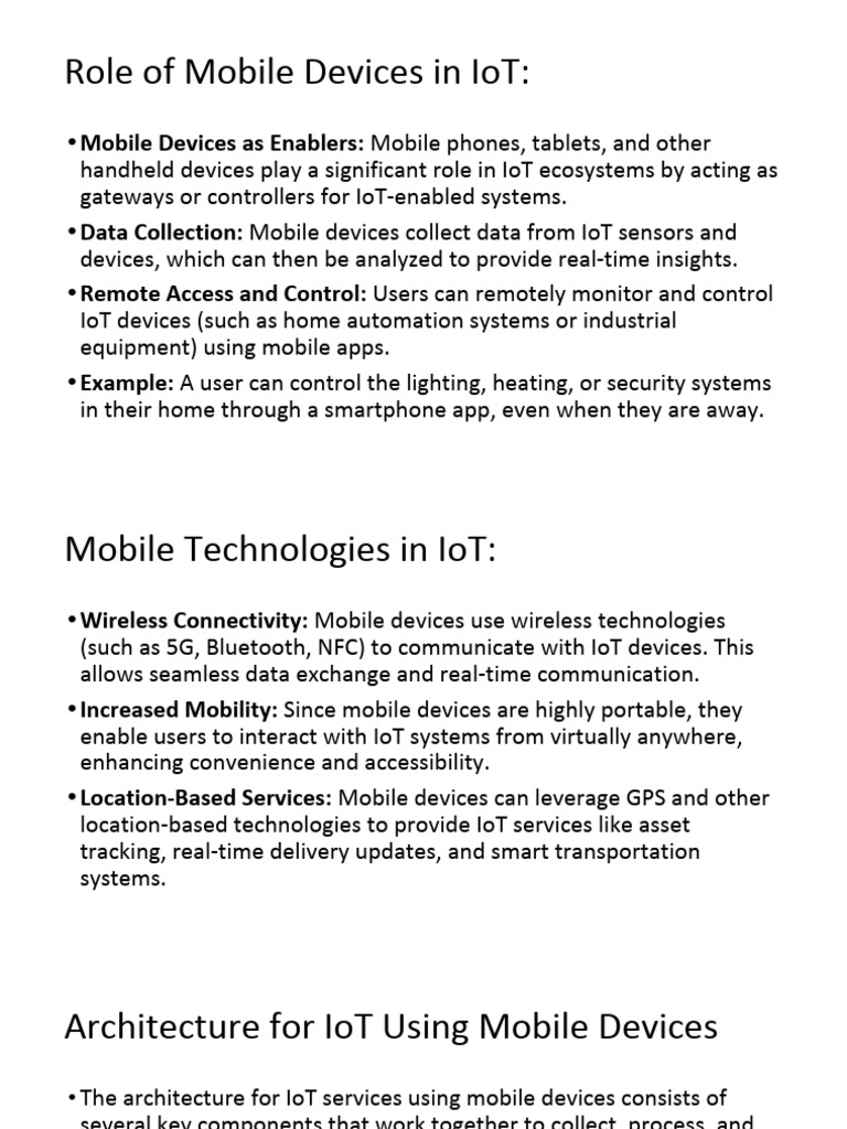 Mobile Devices in IoT Ecosystems | PDF | Internet Of Things | Computer ...