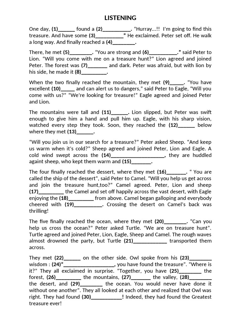 Listening Quiz 1 Pdf Young Adult