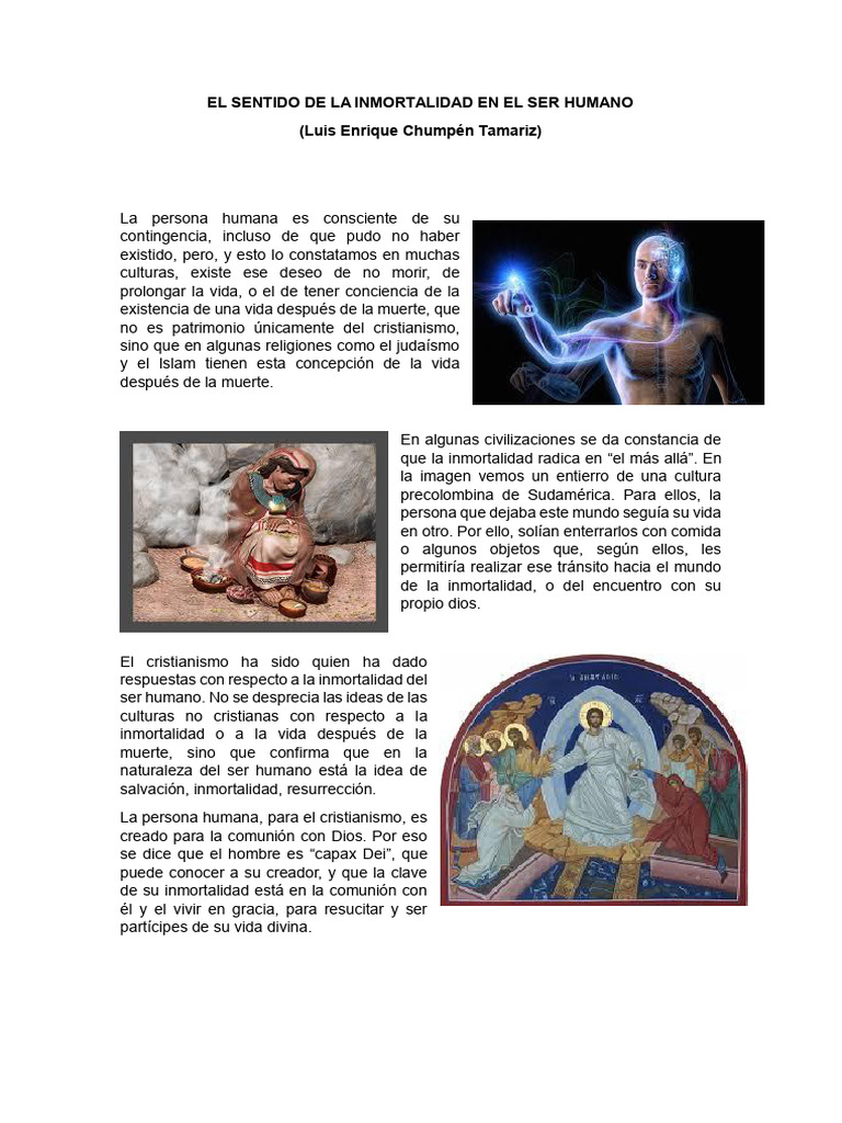 Inmortalidad y vida después de la muerte | PDF