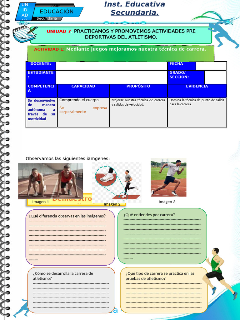 Técnica de Carrera y Salidas en Atletismo | PDF | Deporte del atletismo ...