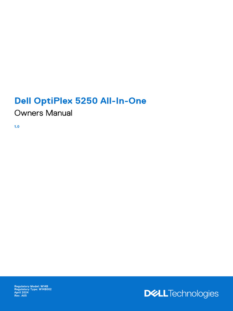Dell OptiPlex 5250 AIO Owner's Manual | PDF | Bios | Electrical Connector