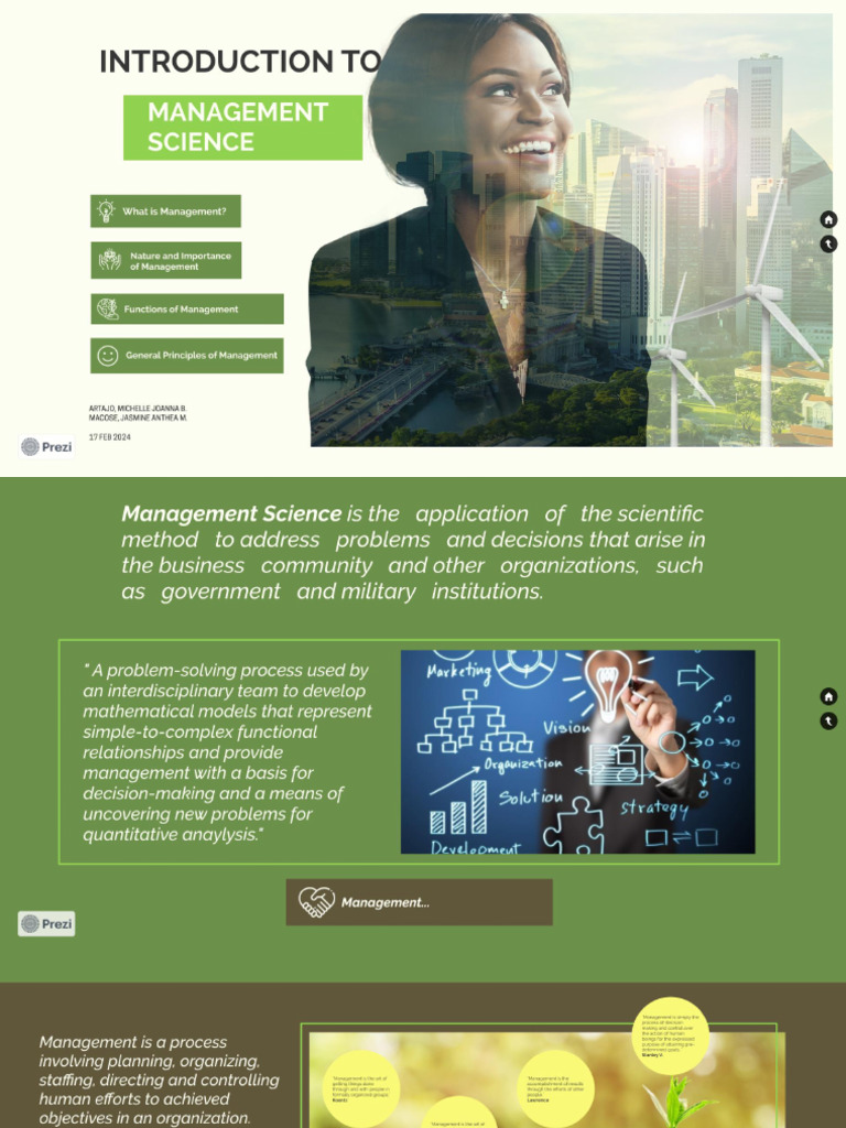 Group 1 - Chapter 1 Introduction To Management Science | PDF