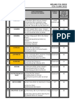 Cca Clubs and Schedule 2012 (Latest Dec 2011)