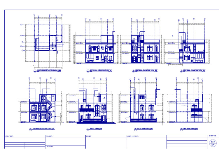 Sectional Elevations for Residential House | PDF | Wall | Architectural ...