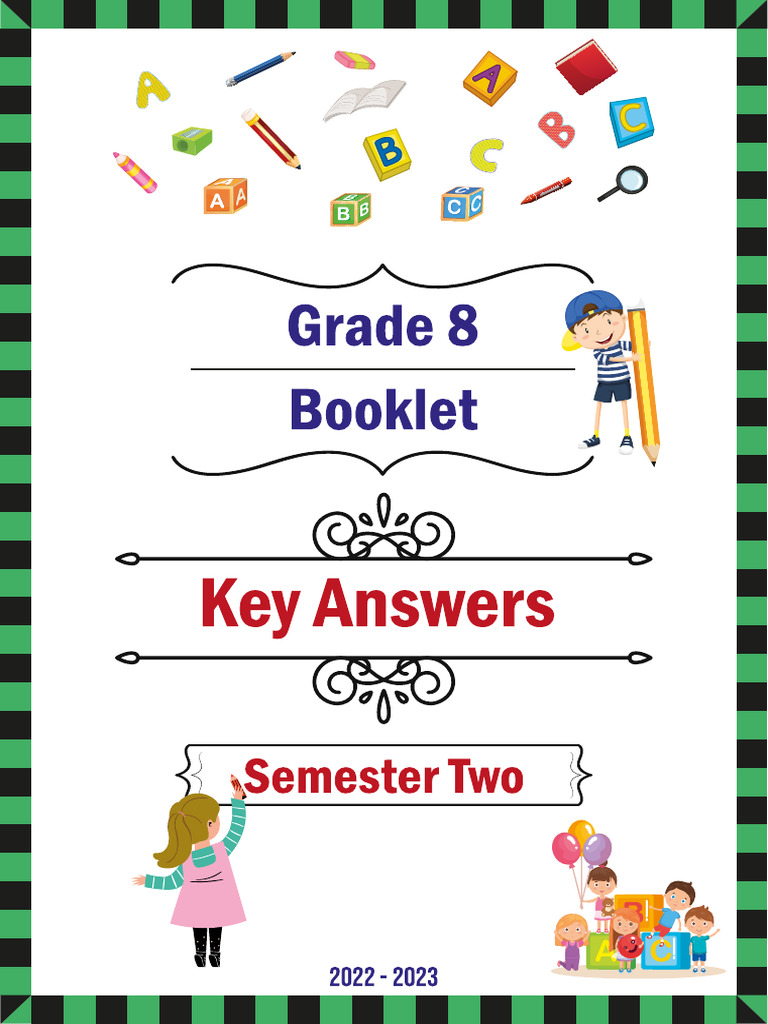 Key Answers Grade 08 Booklet Sem 02 2022-2023 | PDF