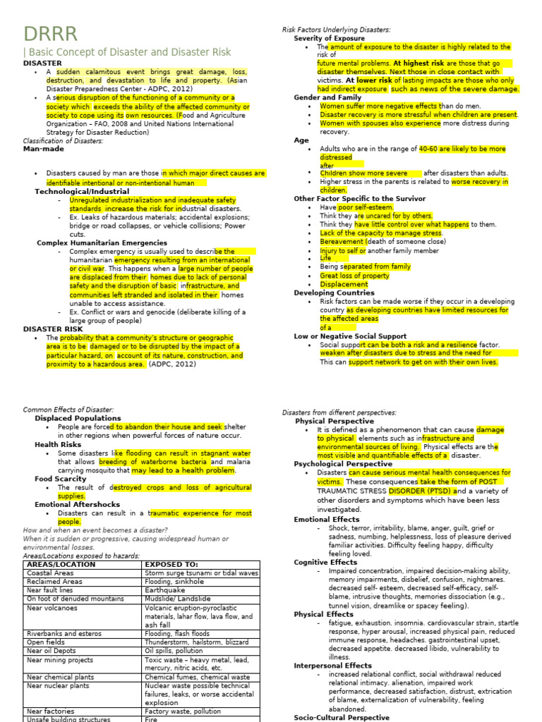Disaster Readiness and Risk Reduction 3RD Quarter Reviewer - 025142 ...