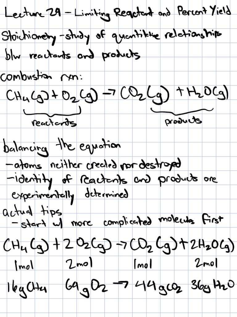 Lecture 24 - Limit and Excess Reactant | PDF