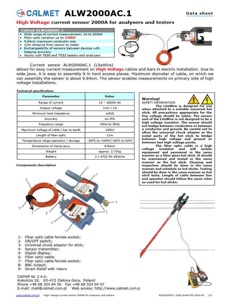 ALW2000AC High Voltage Current Sensor Data Sheet en 2 | PDF | Sensor ...