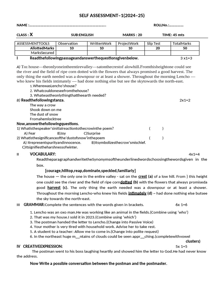 X Class Eng | PDF | Art