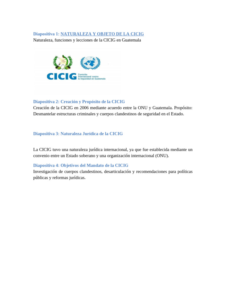 Funciones y Logros de la CICIG en Guatemala | PDF | Política | Ciencias ...