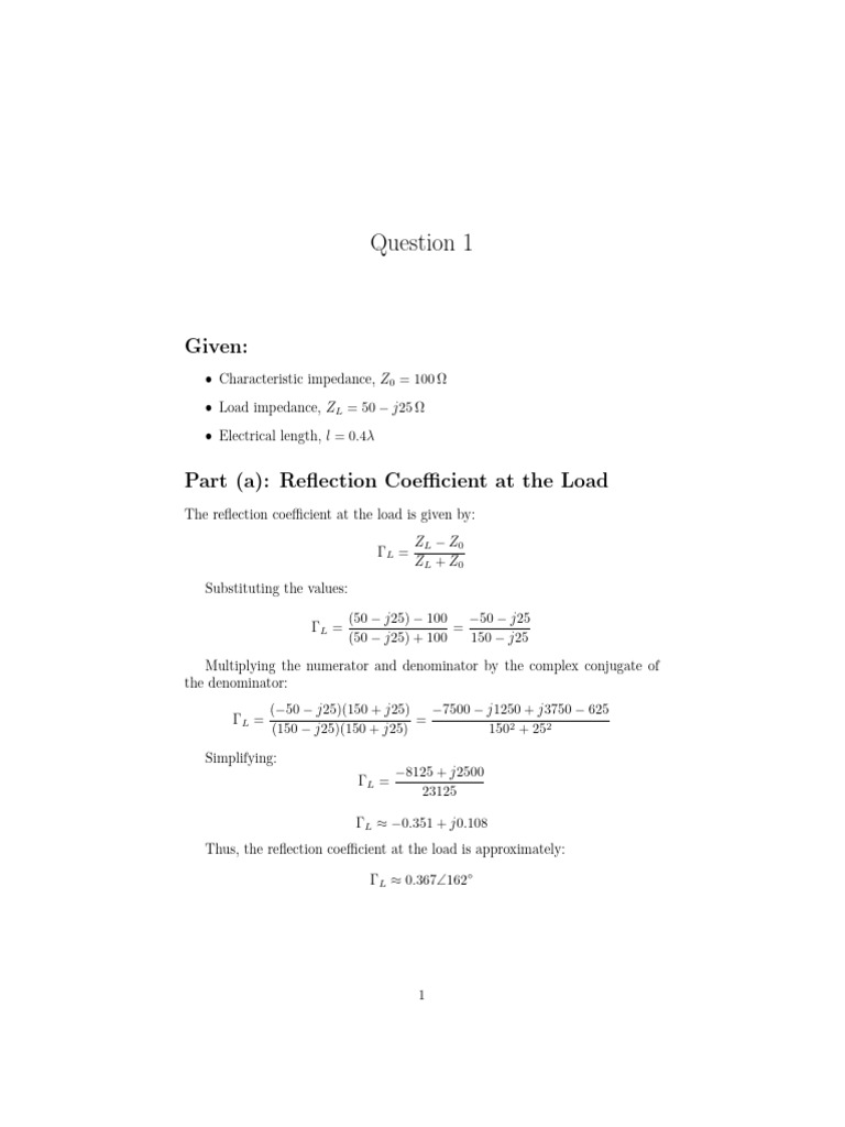 Solution | PDF | Transmission Line | Electrical Impedance