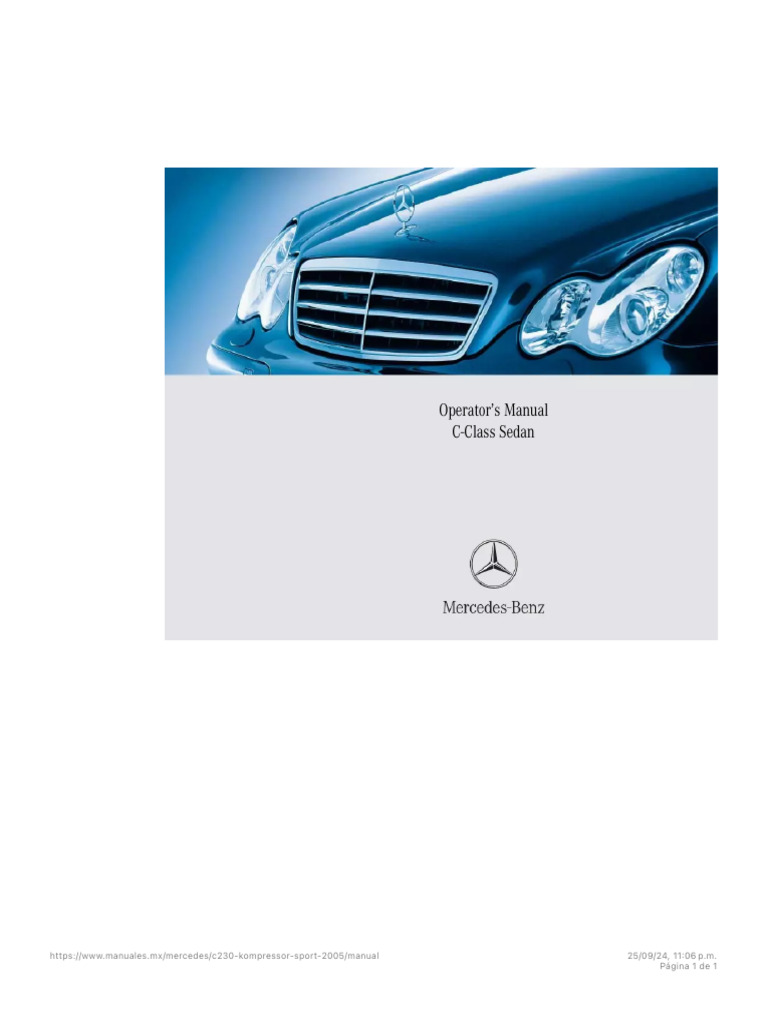 Manual de Usuario Mercedes-Benz C230 Kompressor Sport (2005) (442 ...