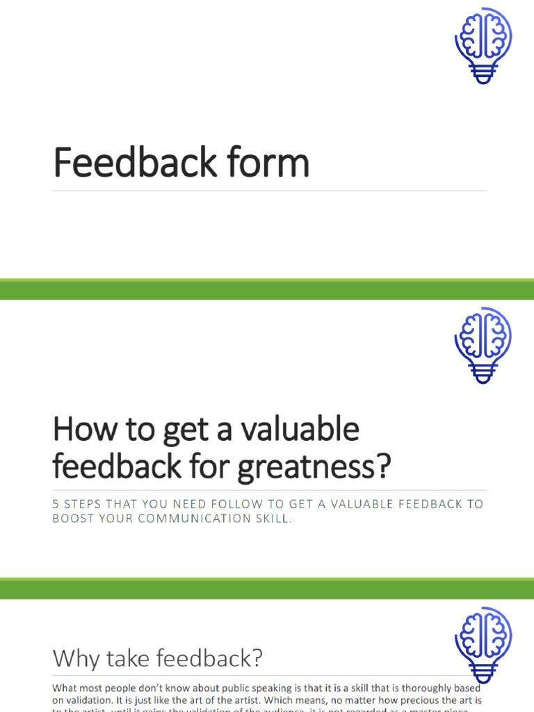 1.9. How To Get Feedback From Your Audience (Week 1 Communication) | PDF