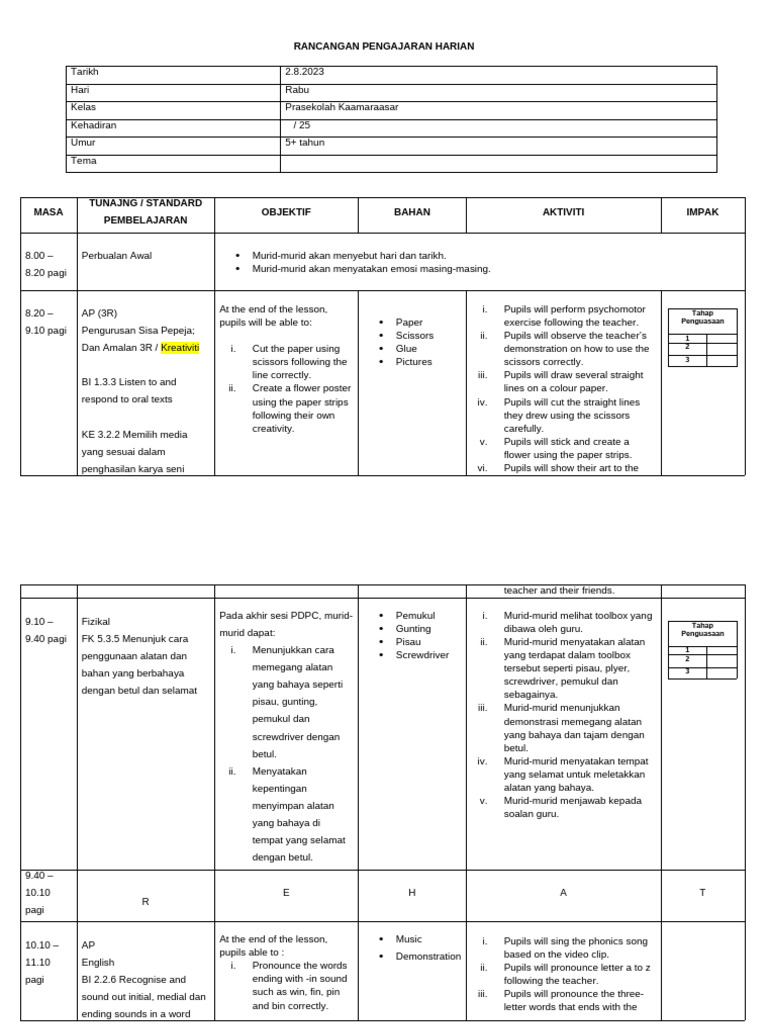 Rph 2 August 2023 | PDF | Learning | Teaching