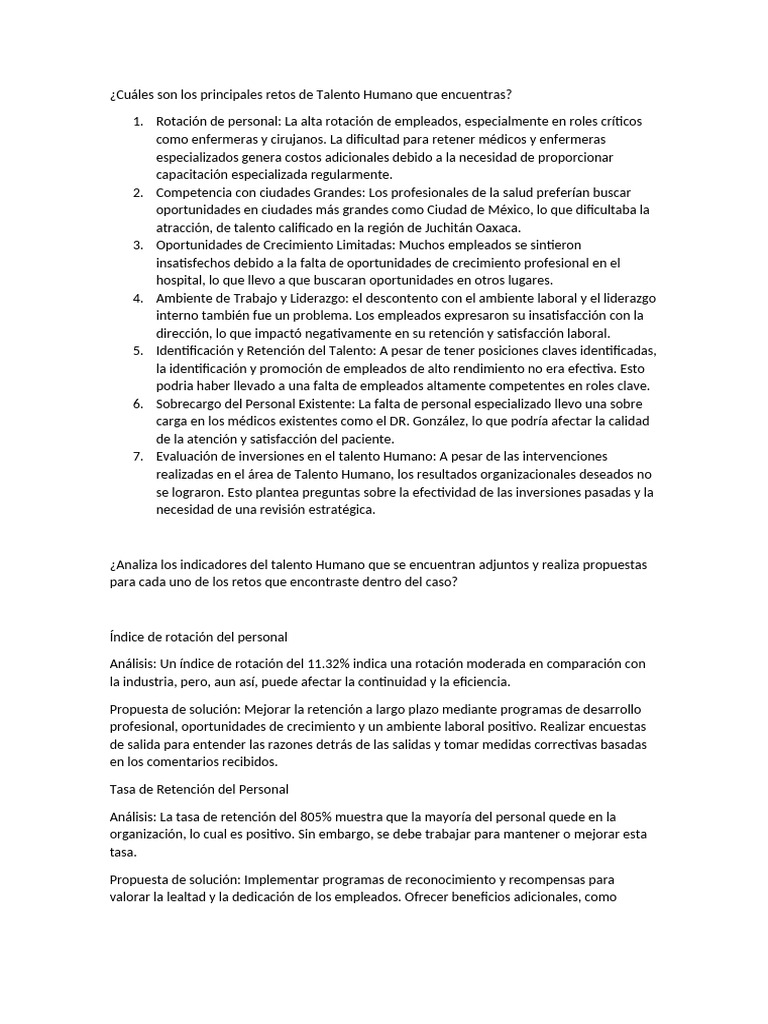 ¿Cuáles Son Los Principales Retos de Talento Humano Que Encu | PDF ...