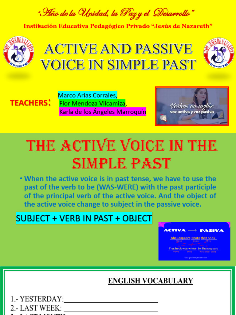 Simple Past Active and Passive Voice | PDF | Language Arts & Discipline ...