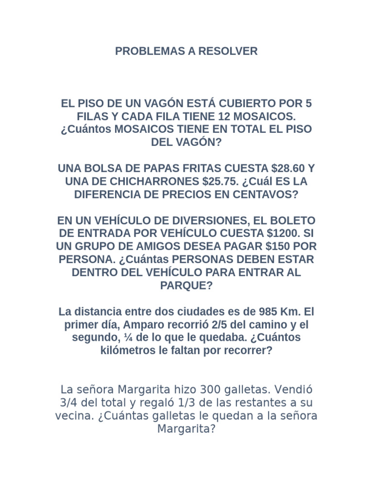 Problemas A Resolver | PDF