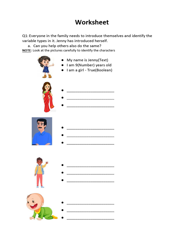 Worksheet:: Look at The Pictures Carefully To Identify The Characters | PDF