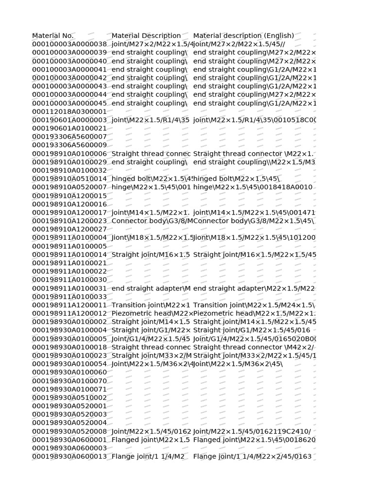 Material master data form pdf electrical connector switch
