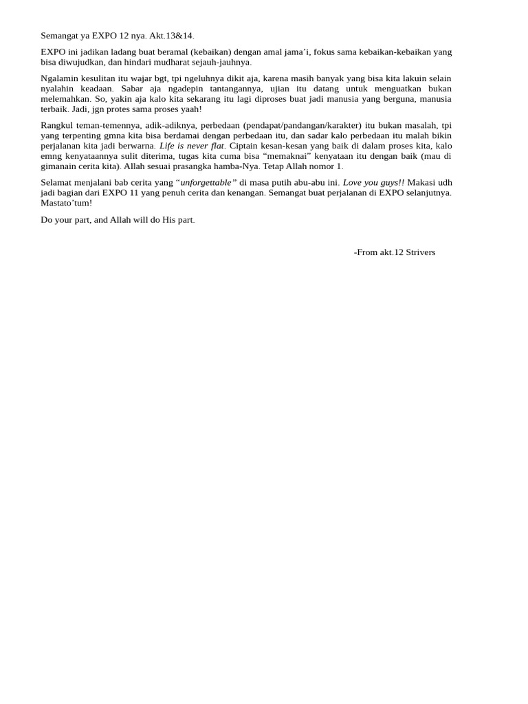 Special Letter | PDF | Karier & Perkembangan | Seni & Disiplin Bahasa