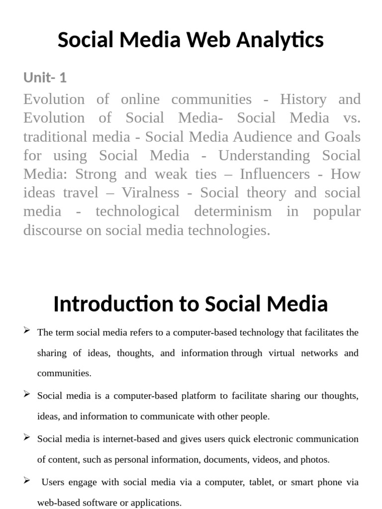 Evolution of Social Media & Analytics | PDF | Popular Culture & Media ...