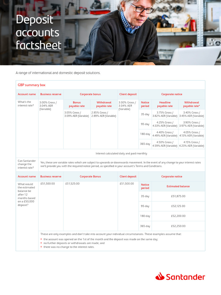 Santander Deposit Account Interest Rates | PDF | Banks | Interest
