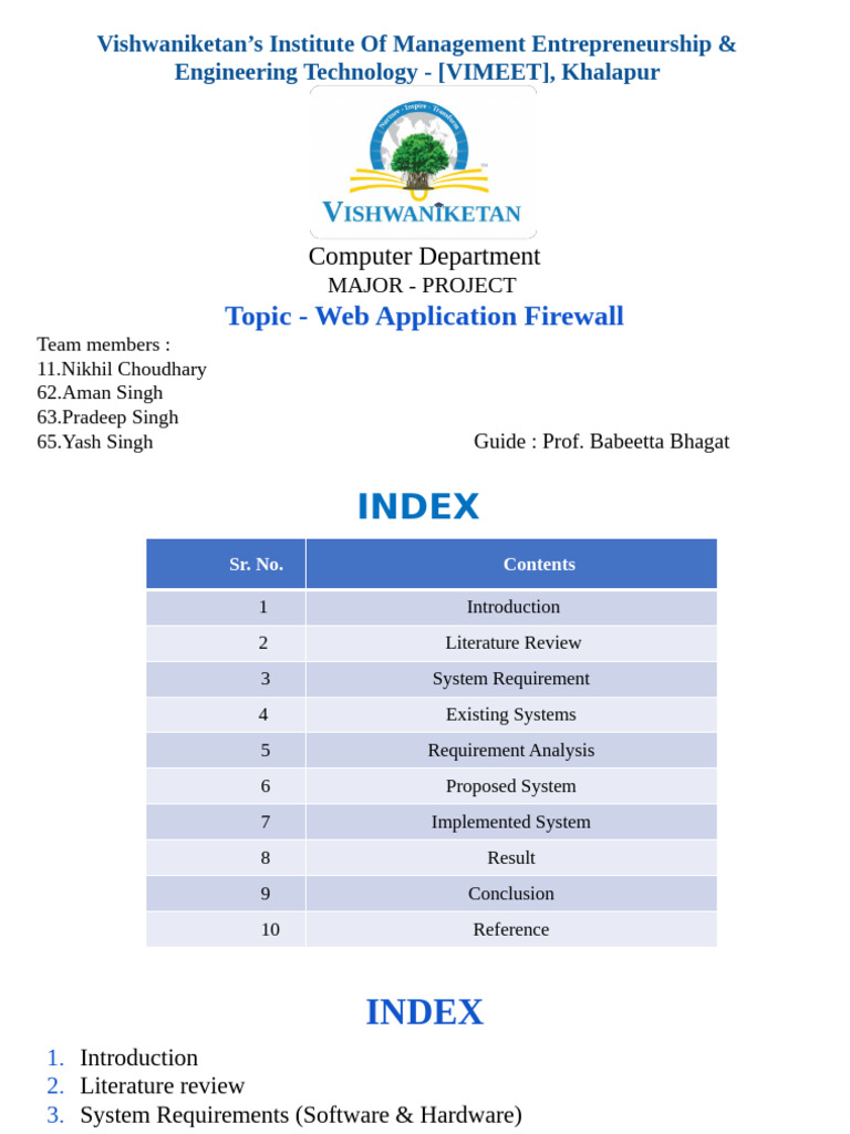 Web Application Firewall Project Overview | PDF | Computer Security ...