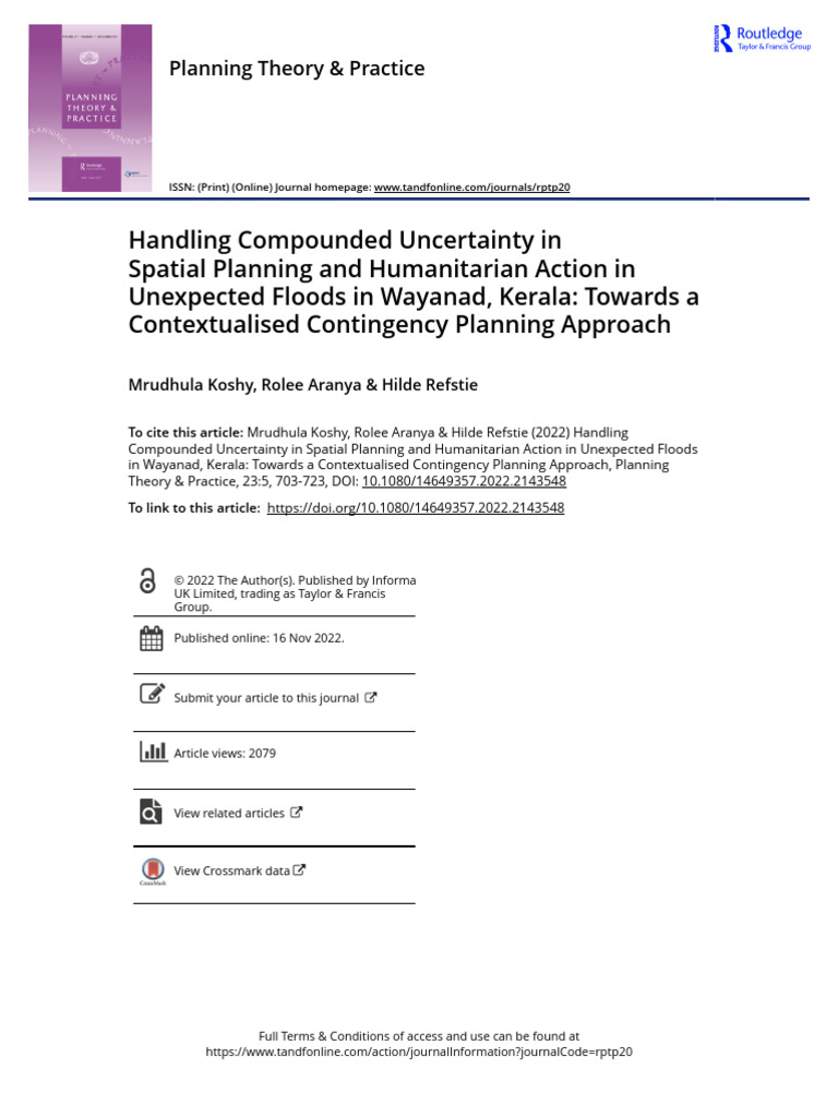 Contingency Planning for Floods in Wayanad | PDF | Non Governmental ...
