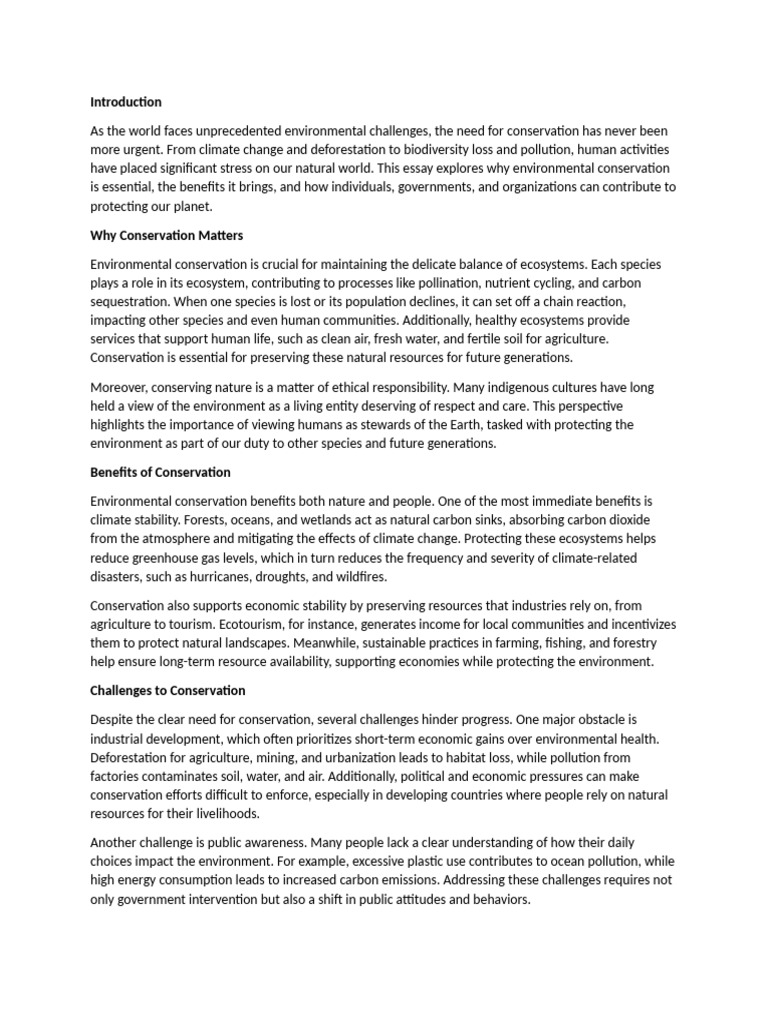 The Urgency of Environmental Conservation | PDF | Conservation Biology ...