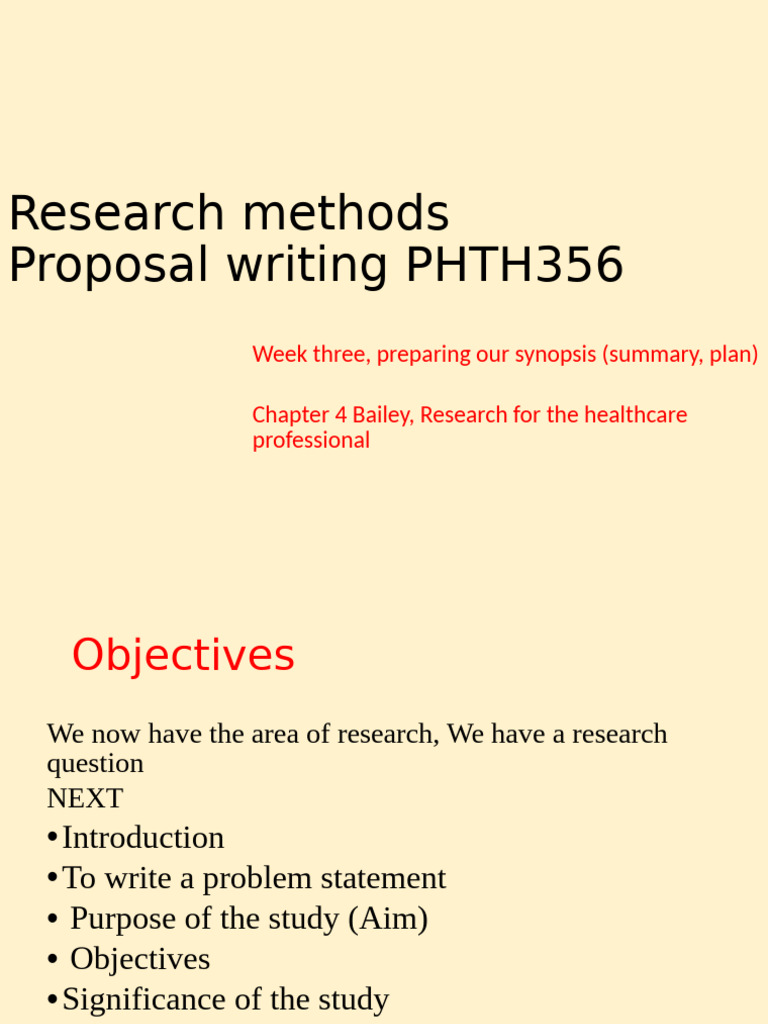 Research Proposal Writing Guide for Healthcare | PDF | Physical Therapy ...