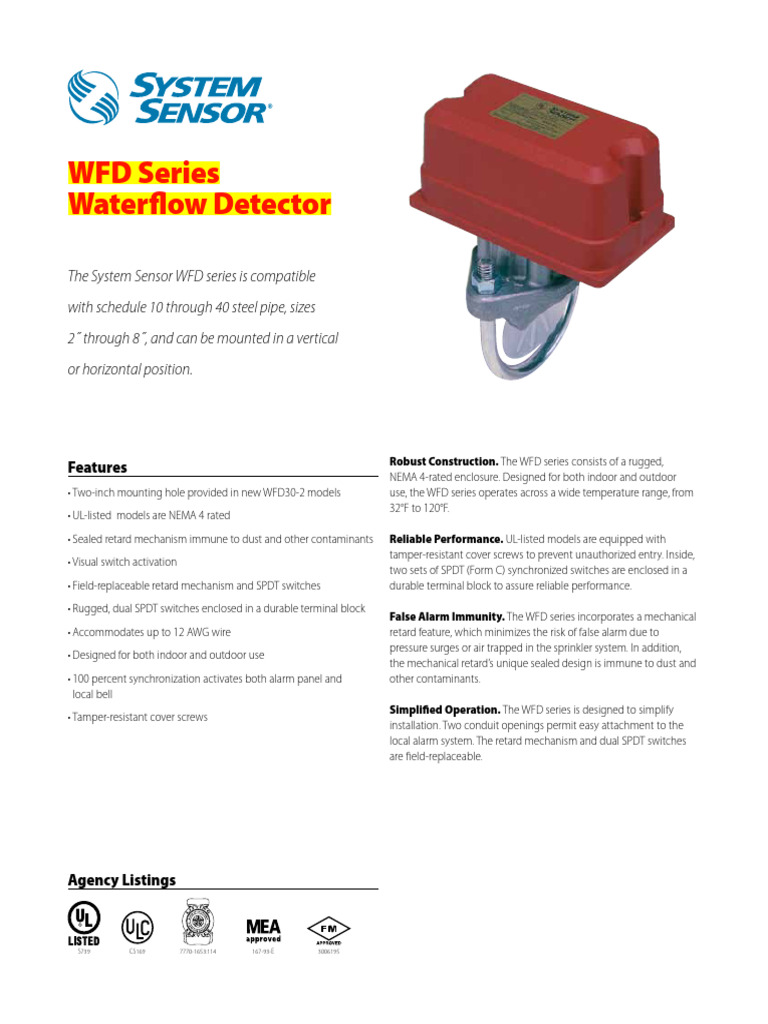 S739 - System Sensor Flow Switch | PDF | Pipe (Fluid Conveyance ...