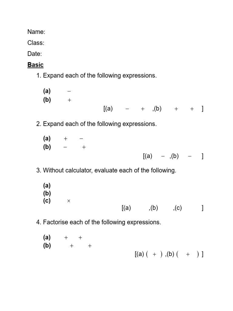 Revision Chapter 4 | PDF | Mathematics | Algebra