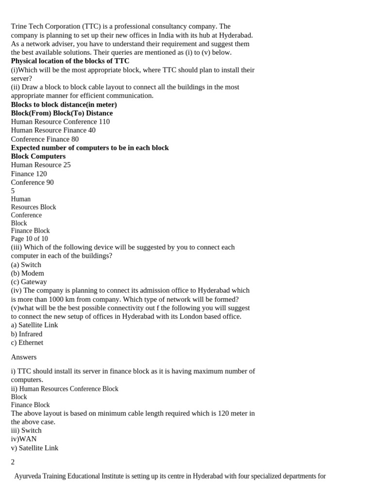 Netwoking (Case Study Based Q) - 1 | PDF | Computer Network | Network ...