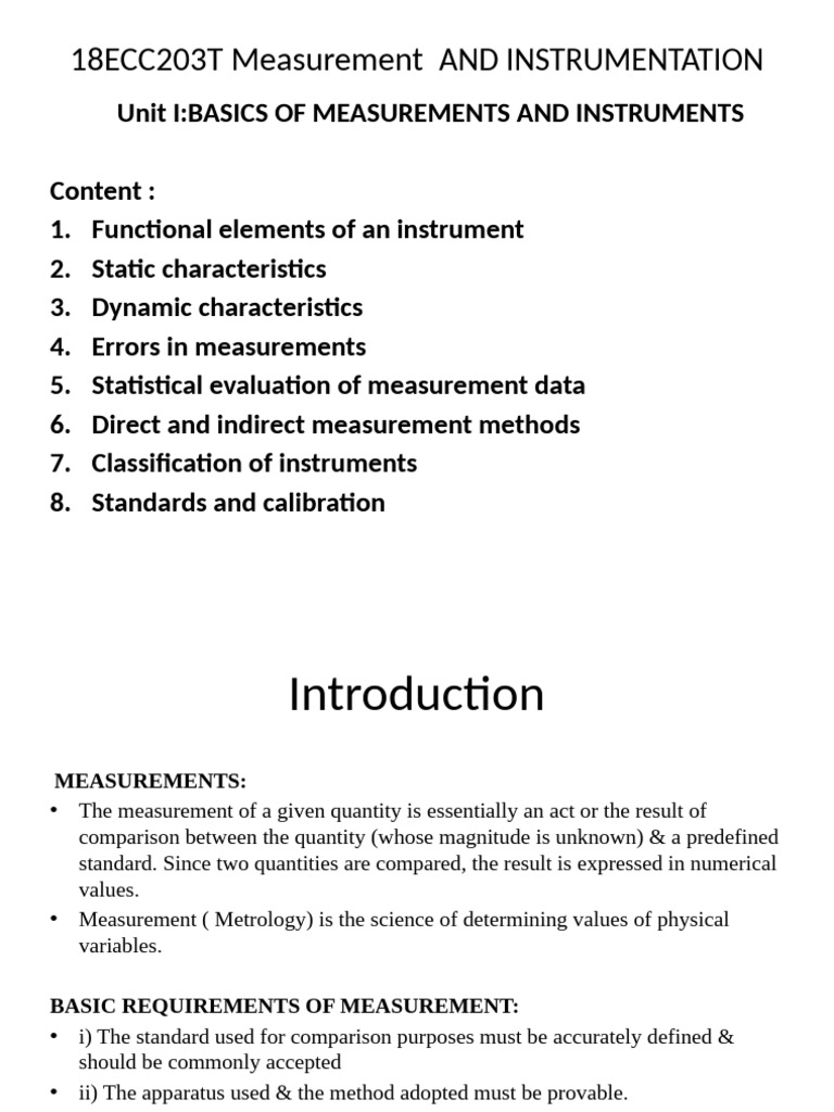 Basics Of Measurements