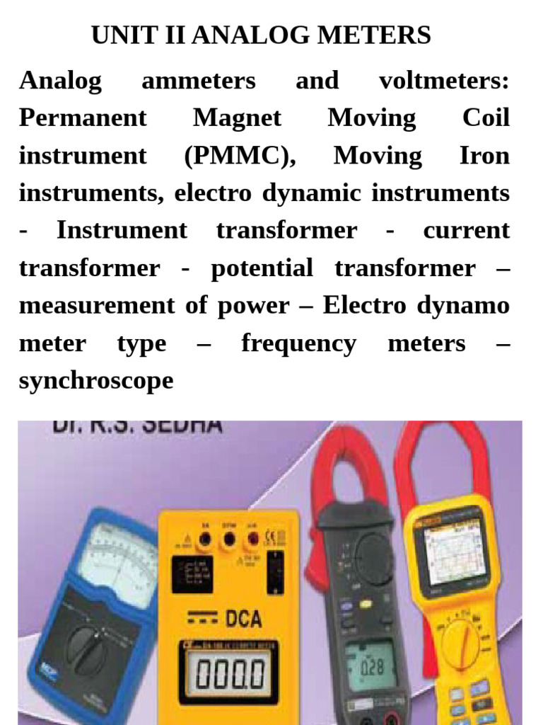 Overview of Analog Measuring Instruments | PDF | Inductor | Transformer