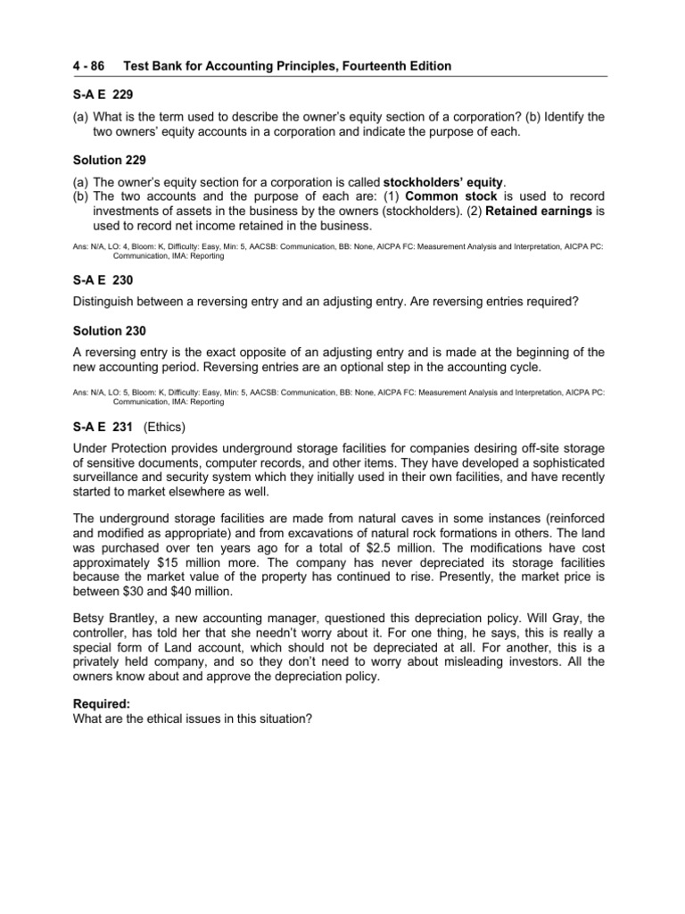 Test Bank for Accounting Principles 14e | PDF | Equity (Finance ...