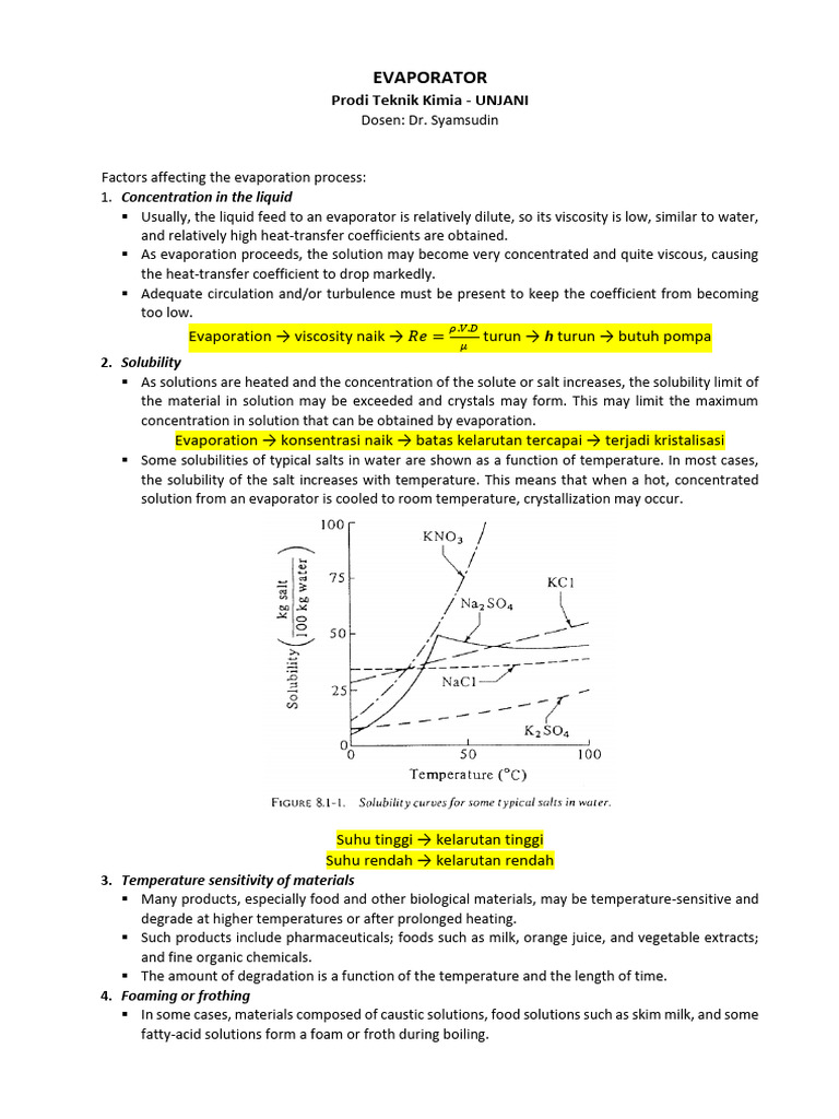 Factors Influencing Evaporation Process | PDF | Steam | Heat Transfer