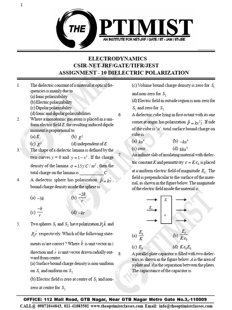 Dielectric Polarization and Charge Density | PDF | Dielectric ...