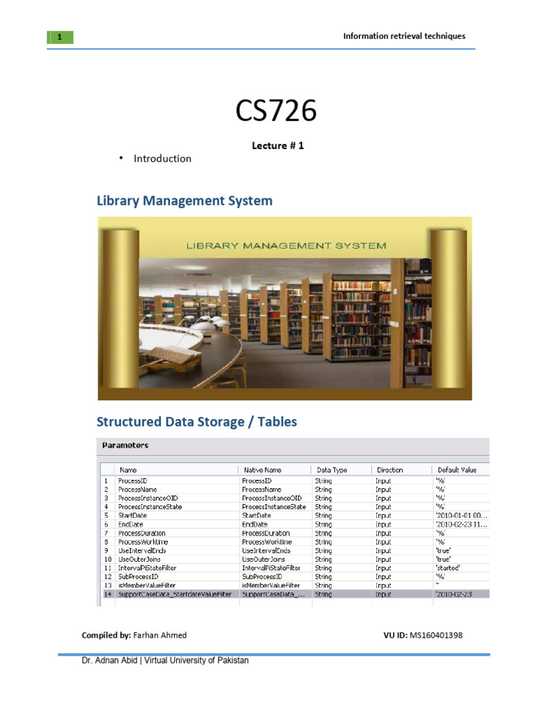 CS726 Handouts | PDF | Information Retrieval | Database Index