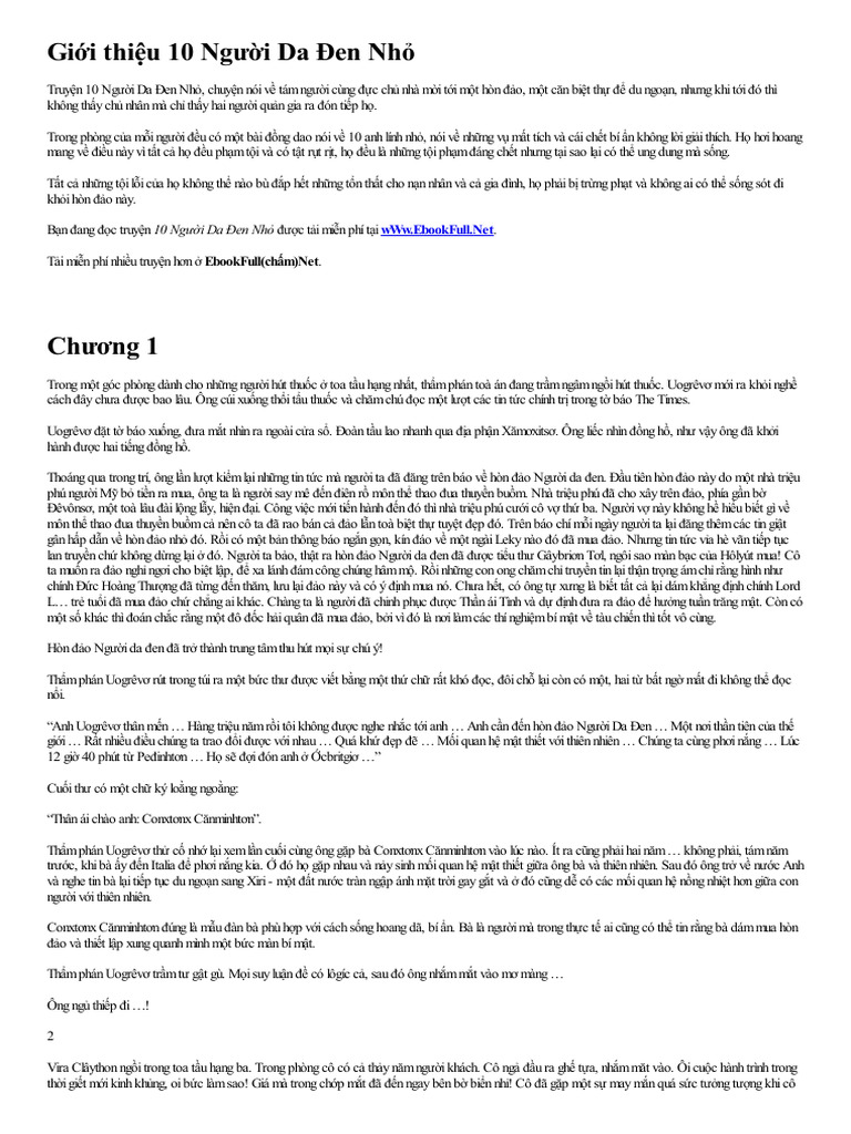 10 Nguoi Da Den Nho - Agatha Christie - Full | PDF