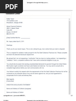 Validation Letter