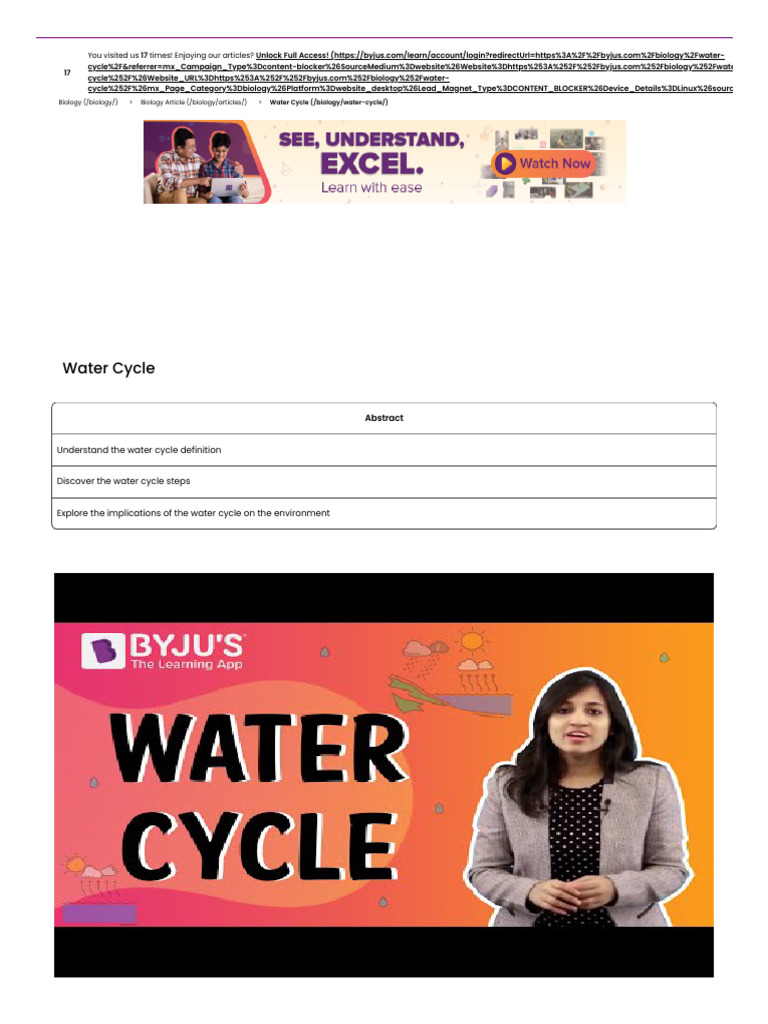 02 Water Cycle - Process and Its Various Stages | PDF | Water Cycle | Water