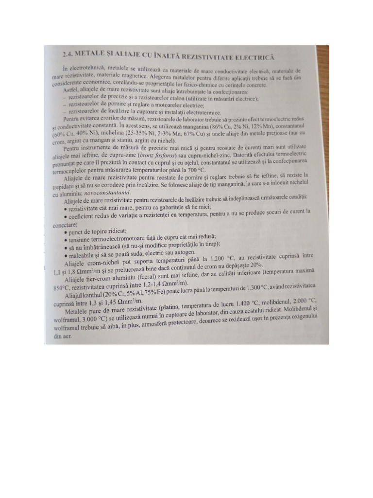 9B M1 Material Erezistive | PDF